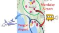 ★Transportation of Myanmar, directions of Yangon International Airport, express bus terminal, in Yangon city